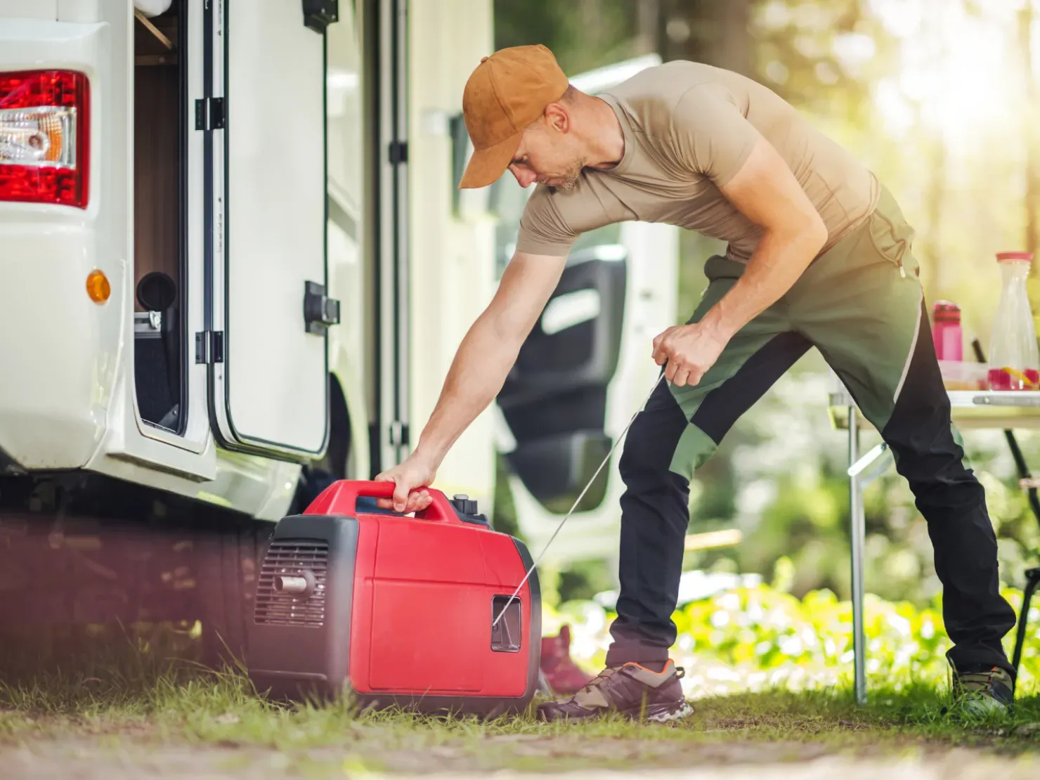 Portable Electricity Generator on a Camping
