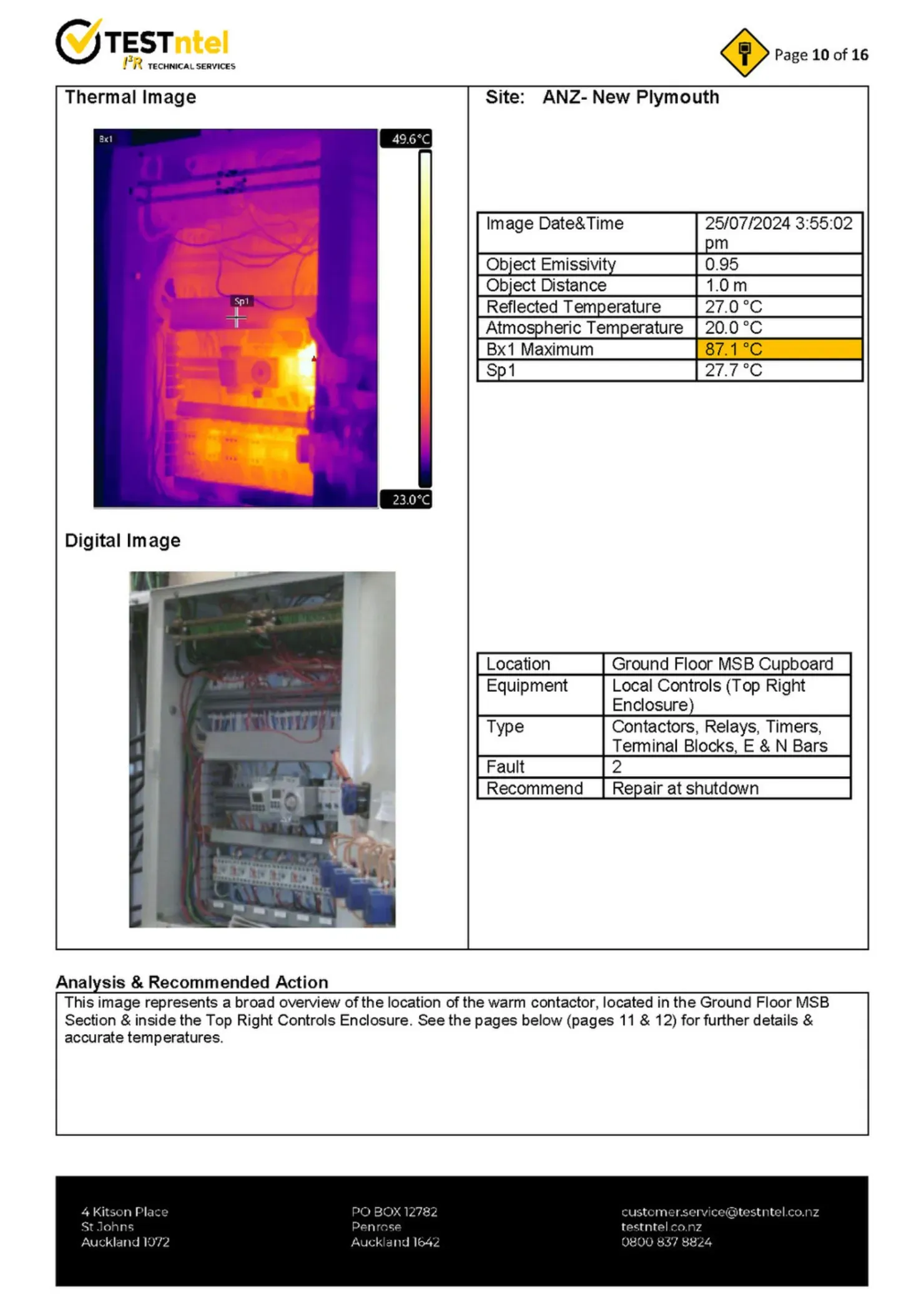 One Part of TESTntel Electrical Thermal Imaging Report